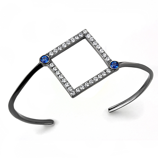 TK3288 - Stainless Steel Bangle IP Light Black  (IP Gun) Women Top Grade Crystal Montana