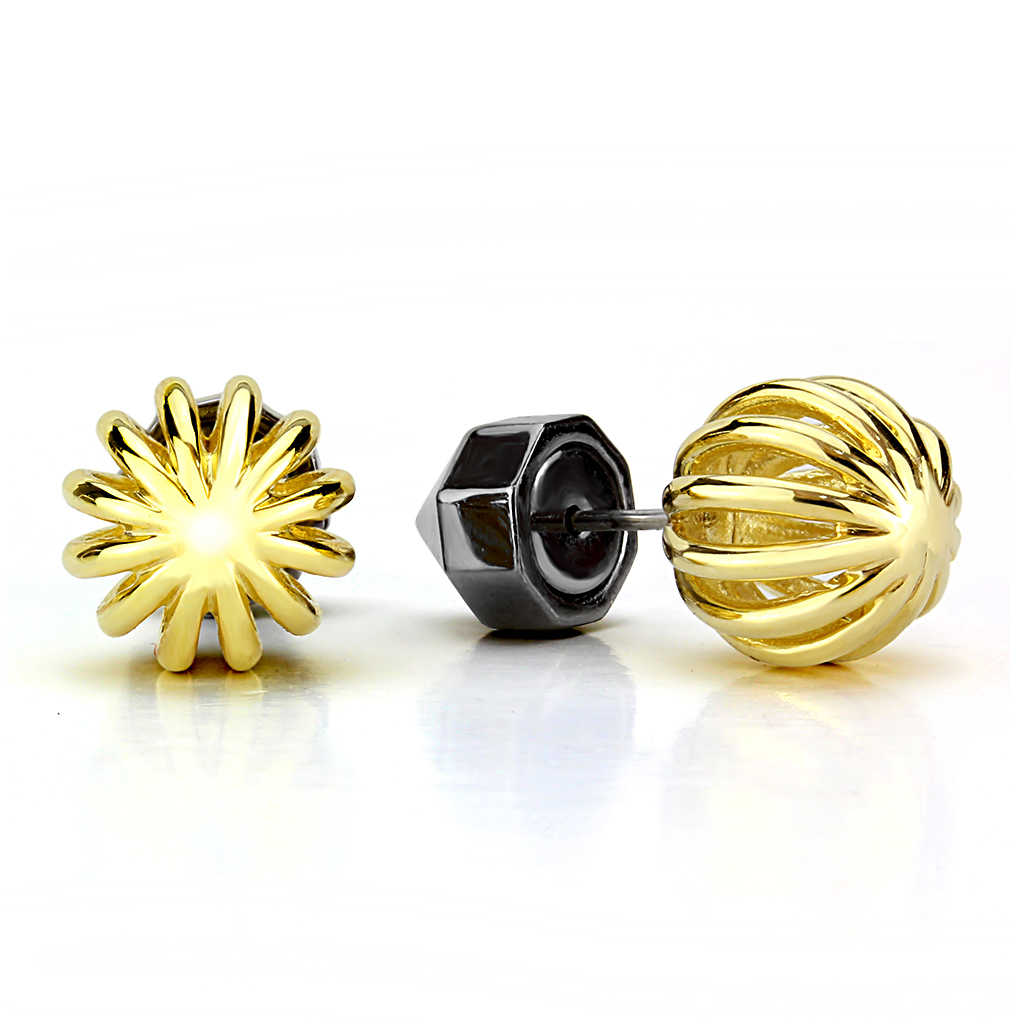 TK3298 - Stainless Steel Earrings IP Gold+ IP Black (Ion Plating) Women No Stone No Stone