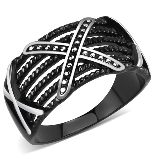 TK3468 - Stainless Steel Ring IP Black(Ion Plating) Men No Stone No Stone