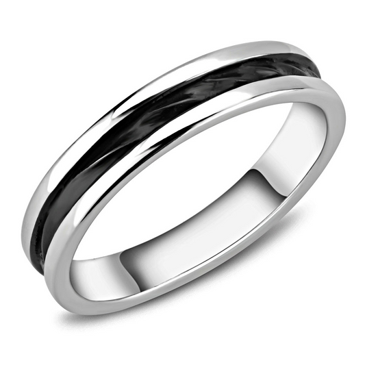 TK3502 - Stainless Steel Ring Two-Tone IP Black (Ion Plating) Women No Stone No Stone