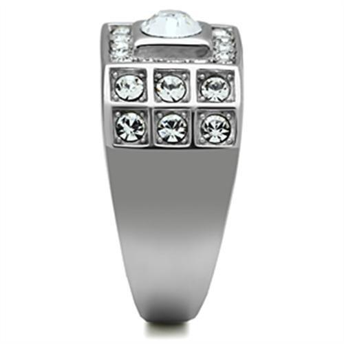 TK350 - Stainless Steel Ring High polished (no plating) Men Top Grade Crystal Clear