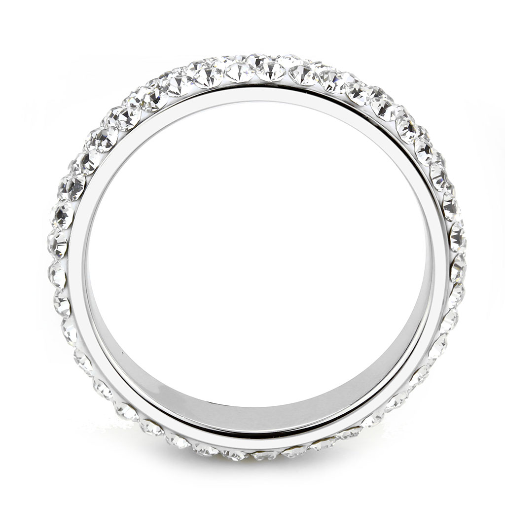 TK3533 - Stainless Steel Ring High polished (no plating) Women Top Grade Crystal Clear