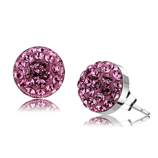 TK3553 - Stainless Steel Earrings High polished (no plating) Women Top Grade Crystal Rose