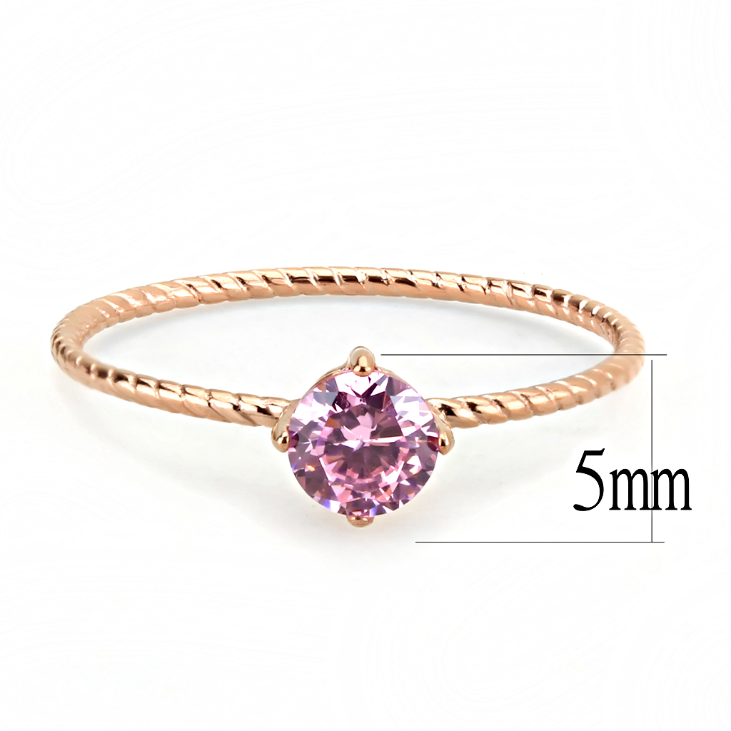 TK3558 - Stainless Steel Ring IP Rose Gold(Ion Plating) Women AAA Grade CZ Rose