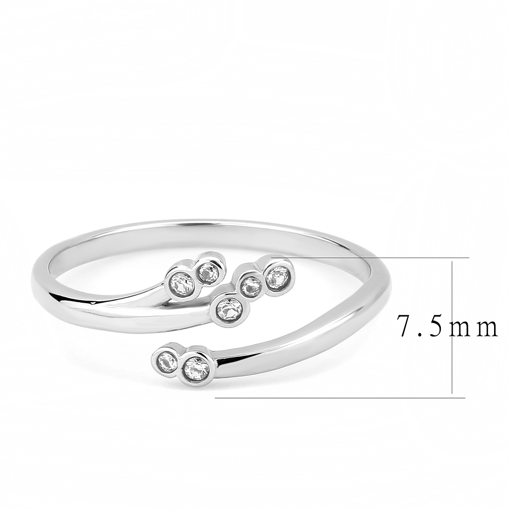 TK3570 - Stainless Steel Ring No Plating Women AAA Grade CZ Clear