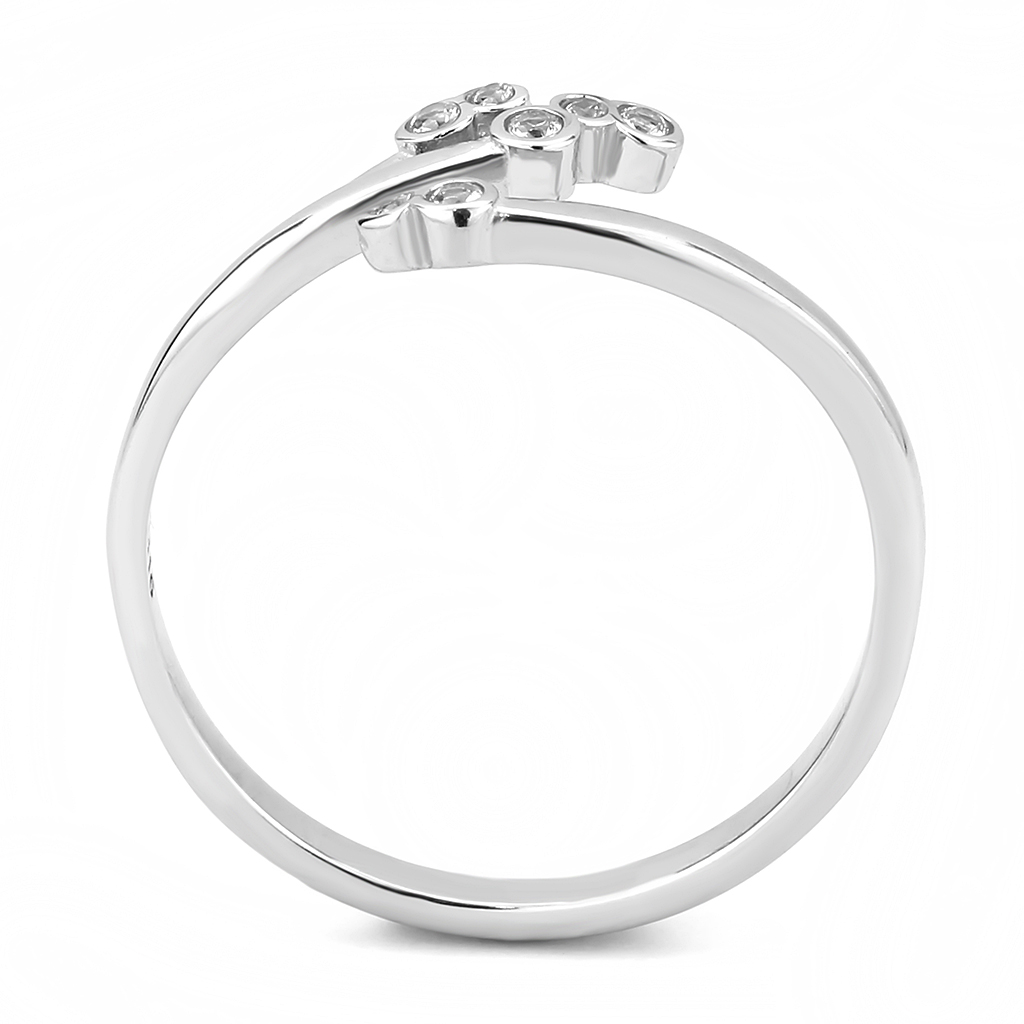 TK3570 - Stainless Steel Ring No Plating Women AAA Grade CZ Clear