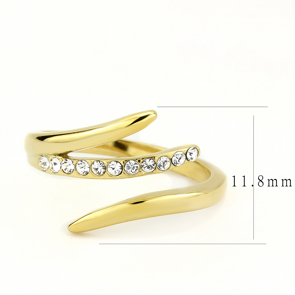 TK3590 - Stainless Steel Ring IP Gold(Ion Plating) Women Top Grade Crystal Clear