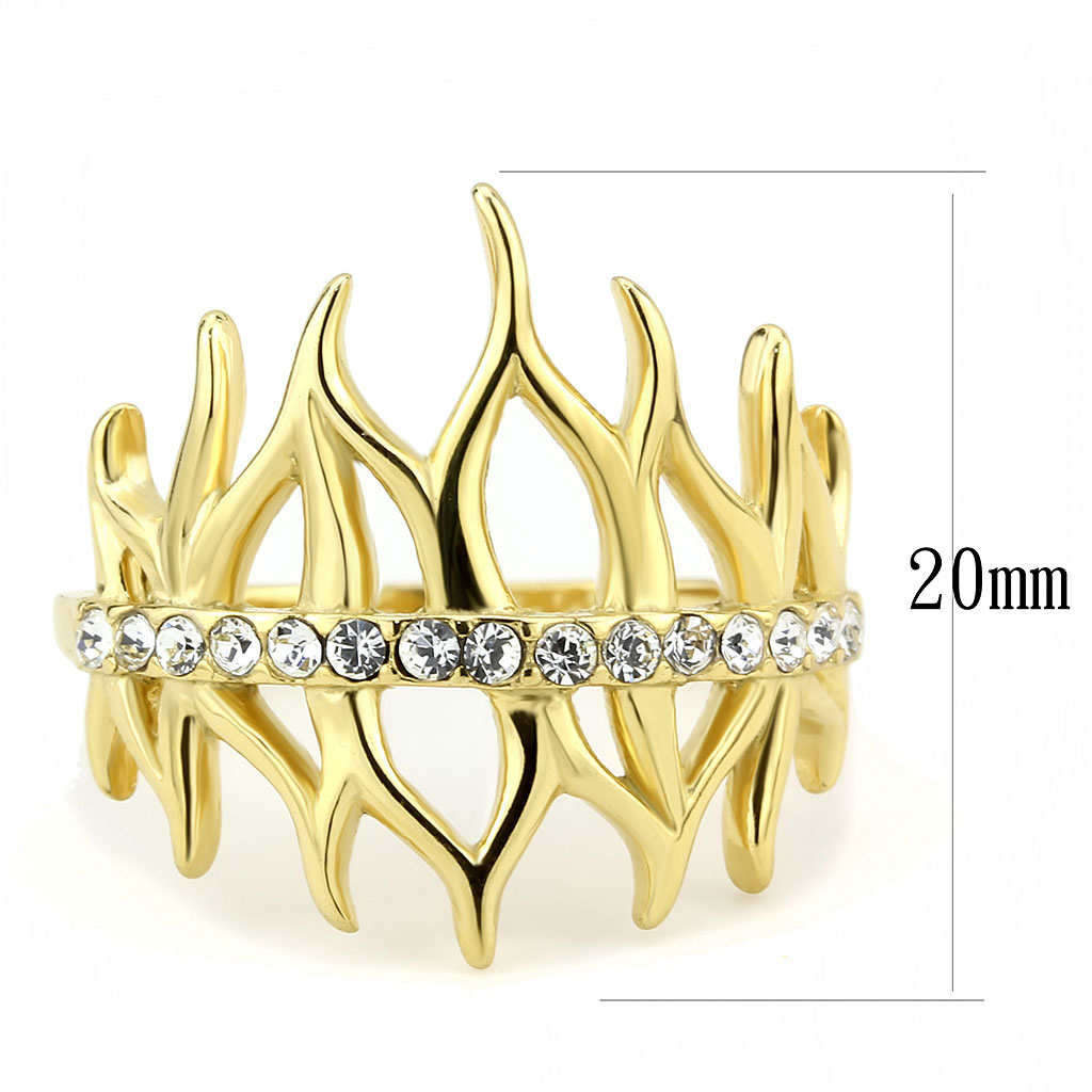 TK3595 - Stainless Steel Ring IP Gold(Ion Plating) Women Top Grade Crystal Clear