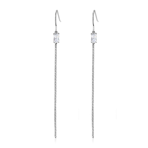 TK3599 - Stainless Steel Earrings High polished (no plating) Women AAA Grade CZ Clear