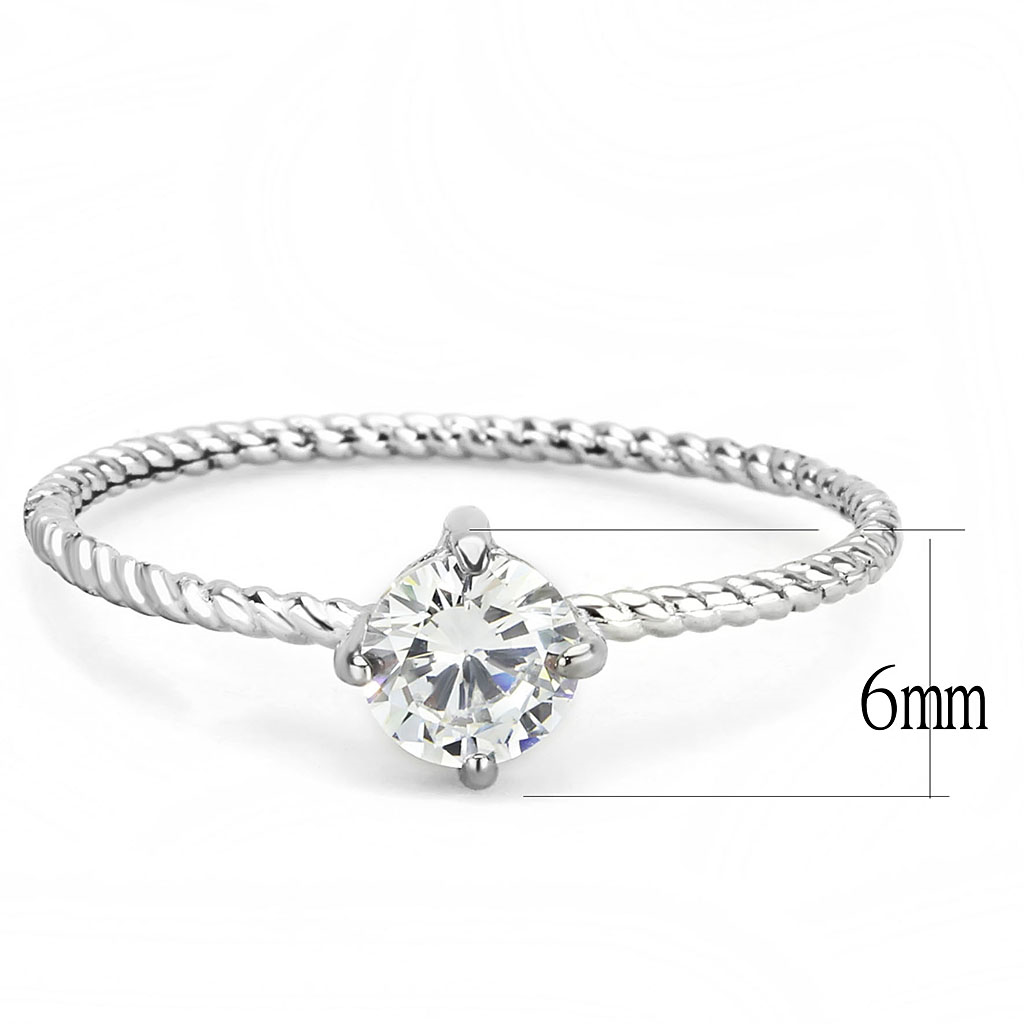 TK3604 - Stainless Steel Ring No Plating Women AAA Grade CZ Clear