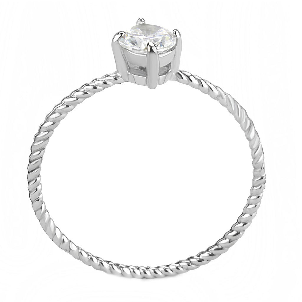 TK3604 - Stainless Steel Ring No Plating Women AAA Grade CZ Clear