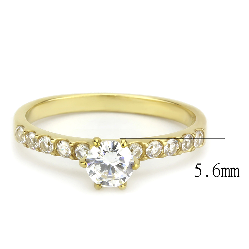 TK3605 - Stainless Steel Ring IP Gold(Ion Plating) Women AAA Grade CZ Clear