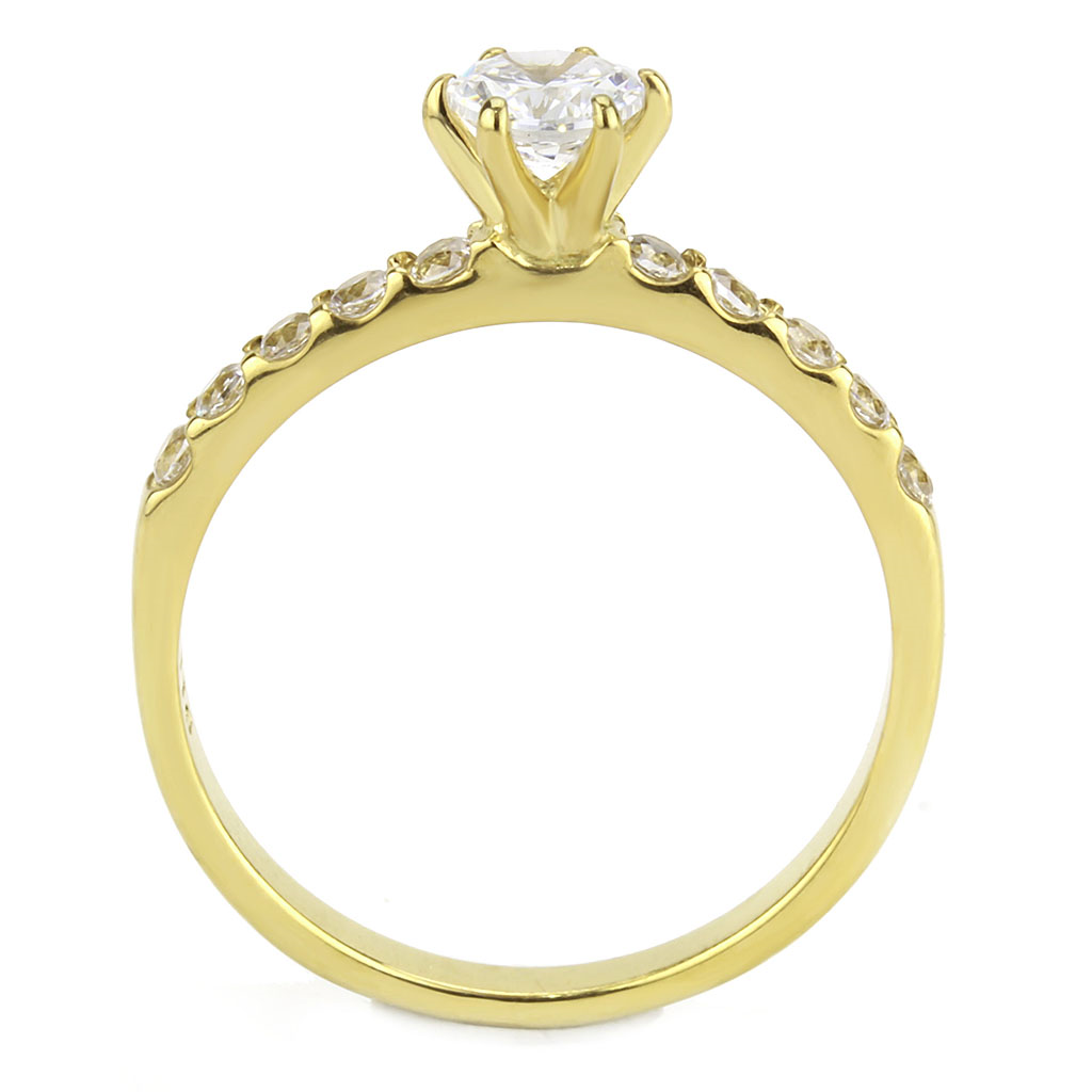 TK3605 - Stainless Steel Ring IP Gold(Ion Plating) Women AAA Grade CZ Clear