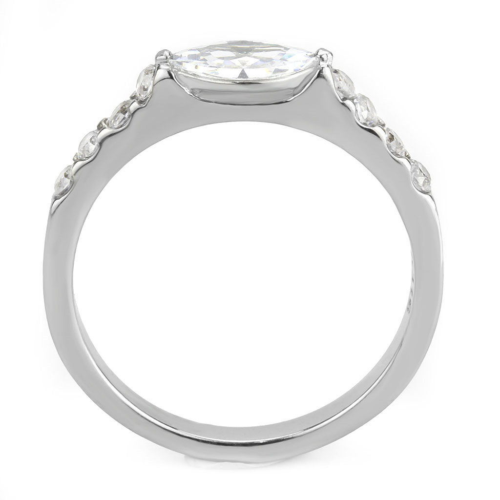 TK3607 - Stainless Steel Ring No Plating Women AAA Grade CZ Clear