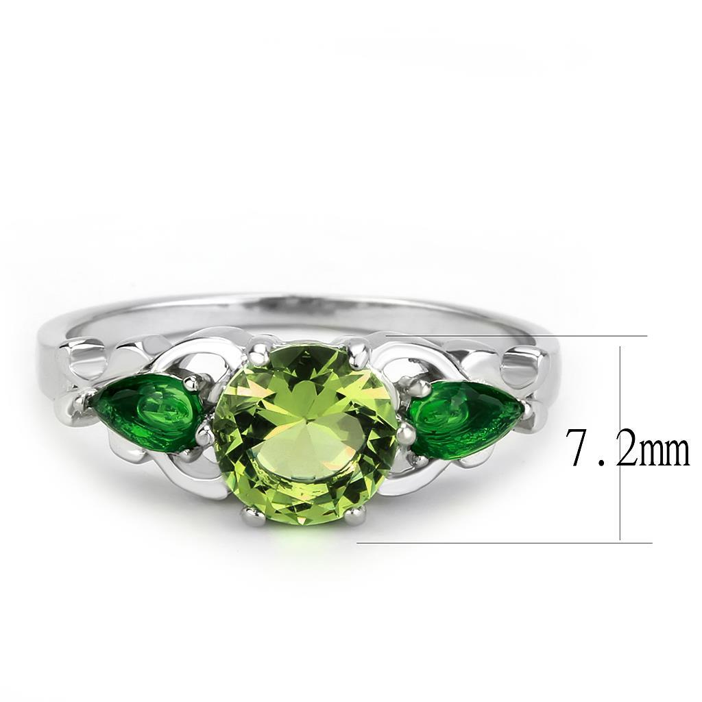 TK3610 - Stainless Steel Ring No Plating Women Synthetic Peridot