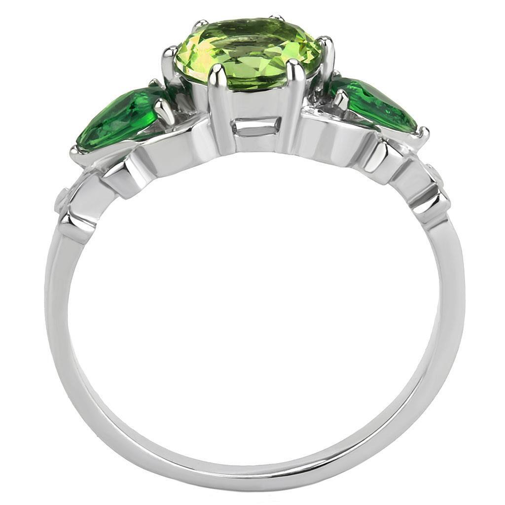 TK3610 - Stainless Steel Ring No Plating Women Synthetic Peridot