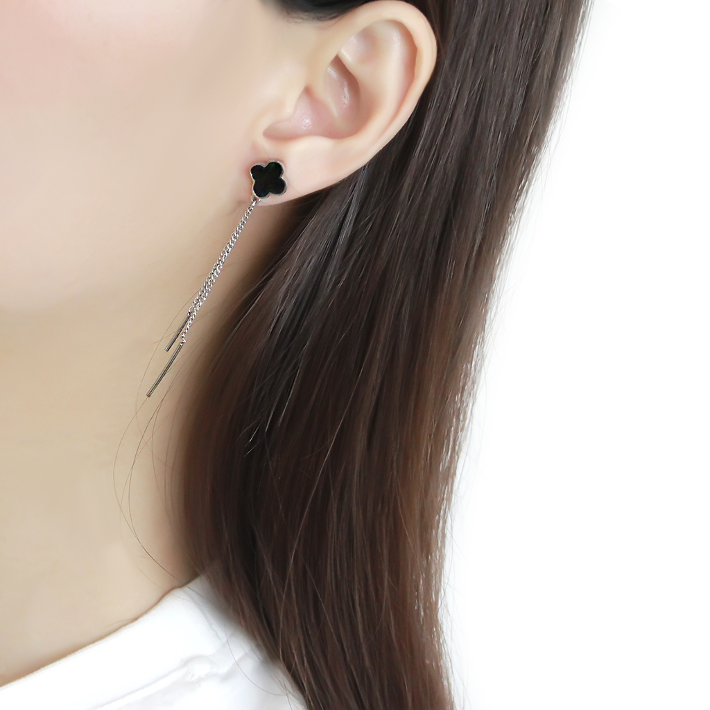 TK3611 - Stainless Steel Earrings No Plating Women No Stone Jet