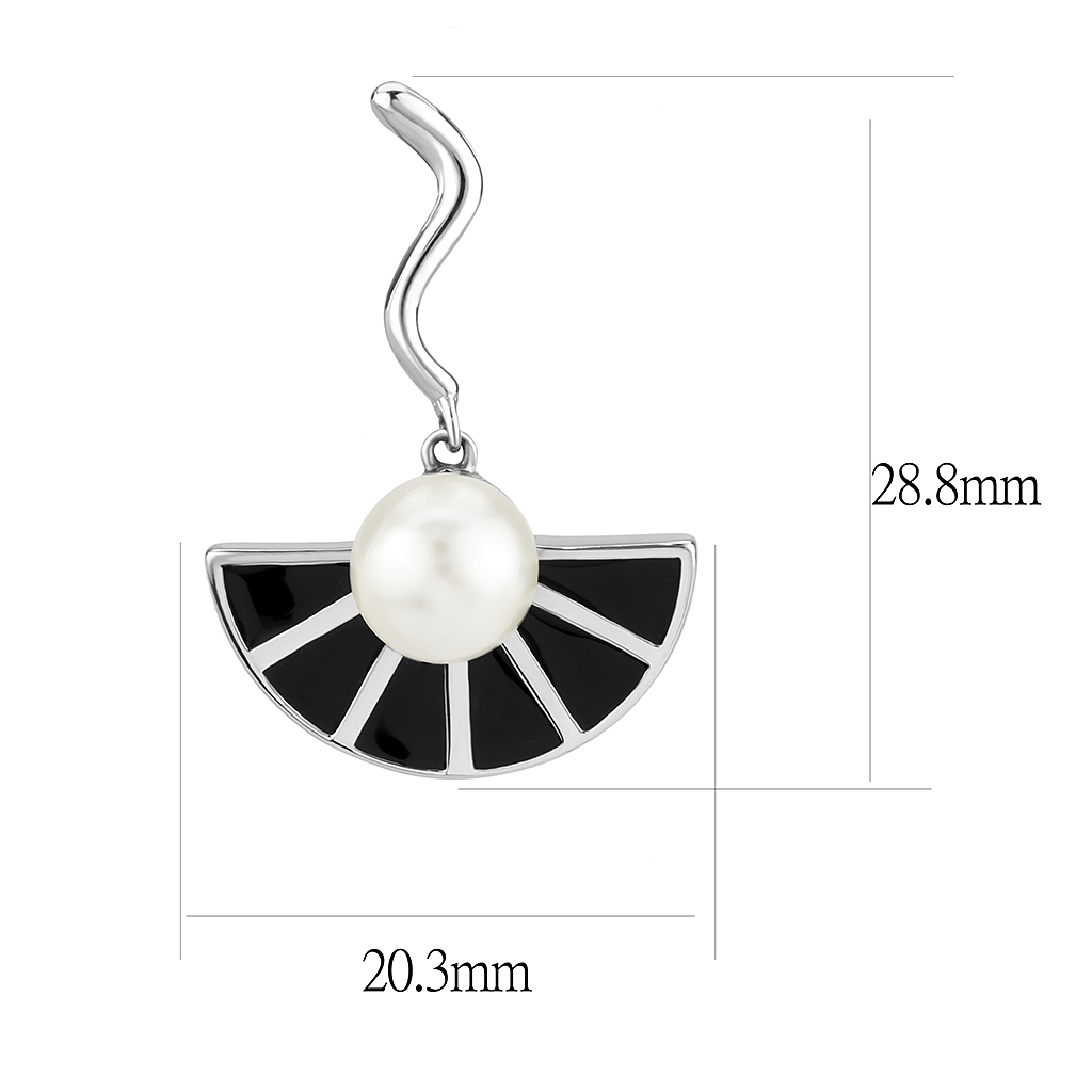 TK3612 - Stainless Steel Earrings No Plating Women Synthetic White