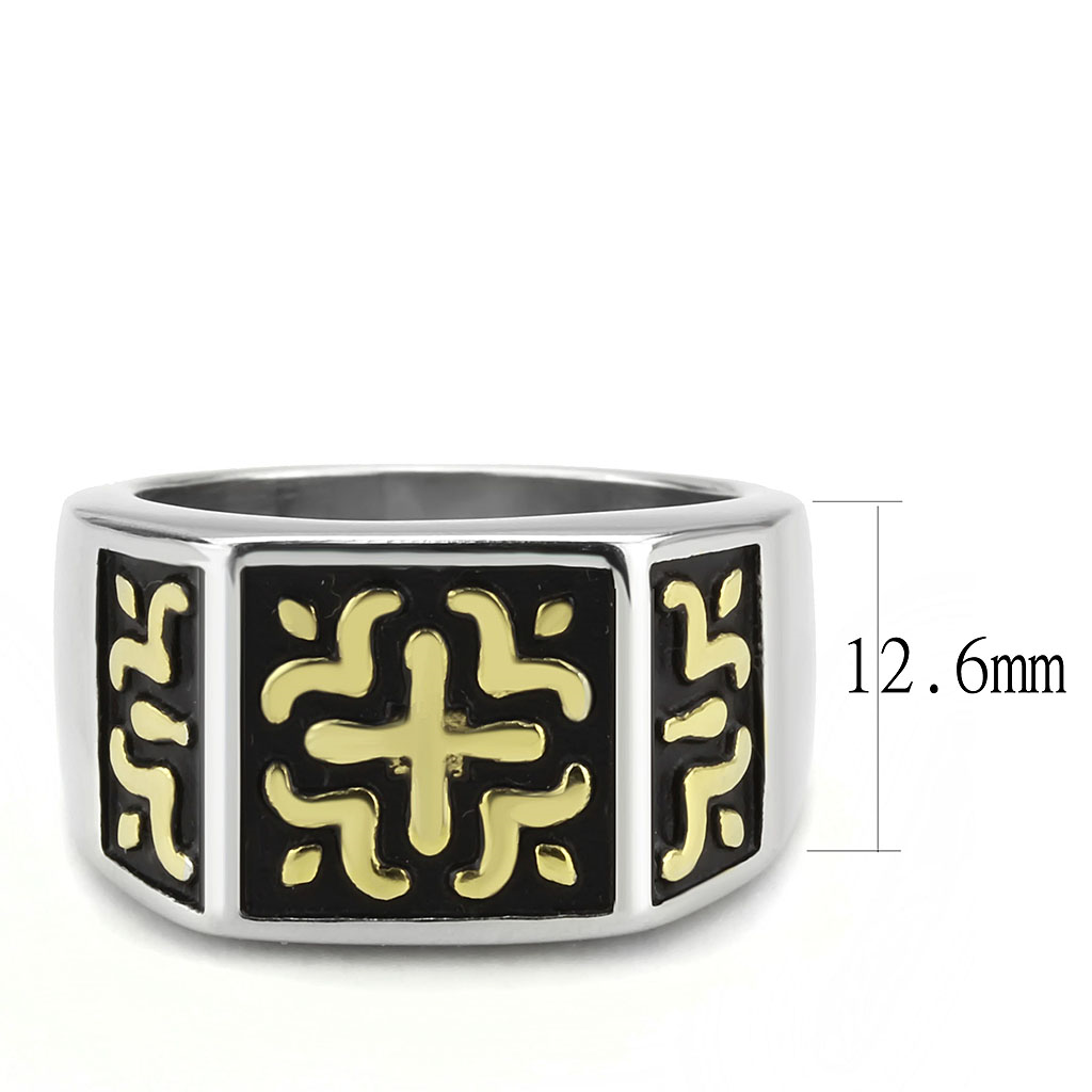 TK3622 - Stainless Steel Ring Two-Tone IP Gold (Ion Plating) Men No Stone No Stone