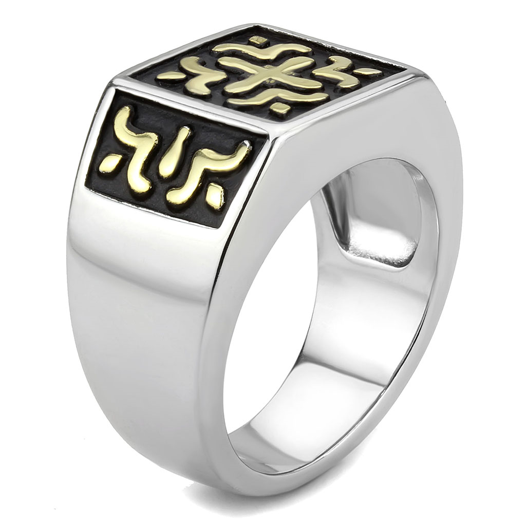 TK3622 - Stainless Steel Ring Two-Tone IP Gold (Ion Plating) Men No Stone No Stone