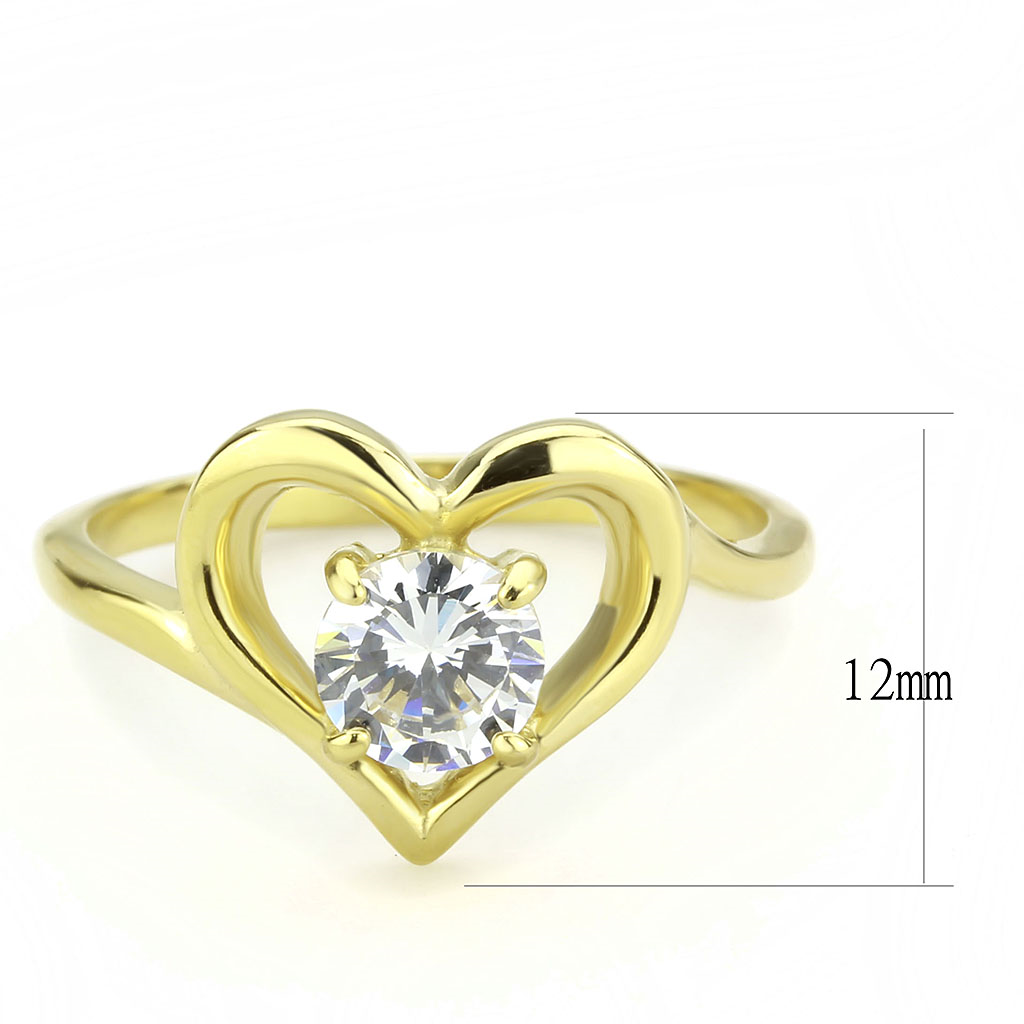 TK3628 - Stainless Steel Ring IP Gold(Ion Plating) Women AAA Grade CZ Clear