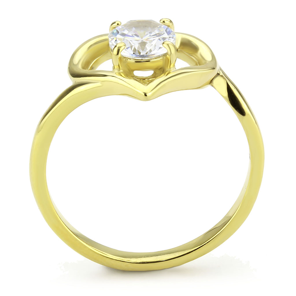 TK3628 - Stainless Steel Ring IP Gold(Ion Plating) Women AAA Grade CZ Clear