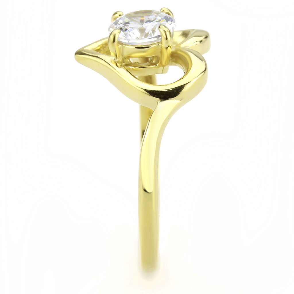 TK3628 - Stainless Steel Ring IP Gold(Ion Plating) Women AAA Grade CZ Clear