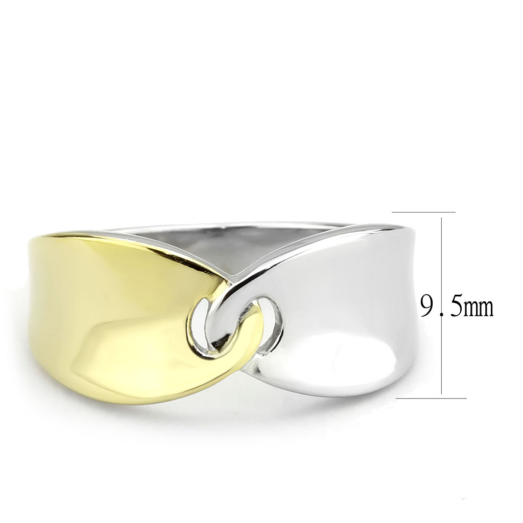 TK3630 - Stainless Steel Ring Two-Tone IP Gold (Ion Plating) Women No Stone No Stone