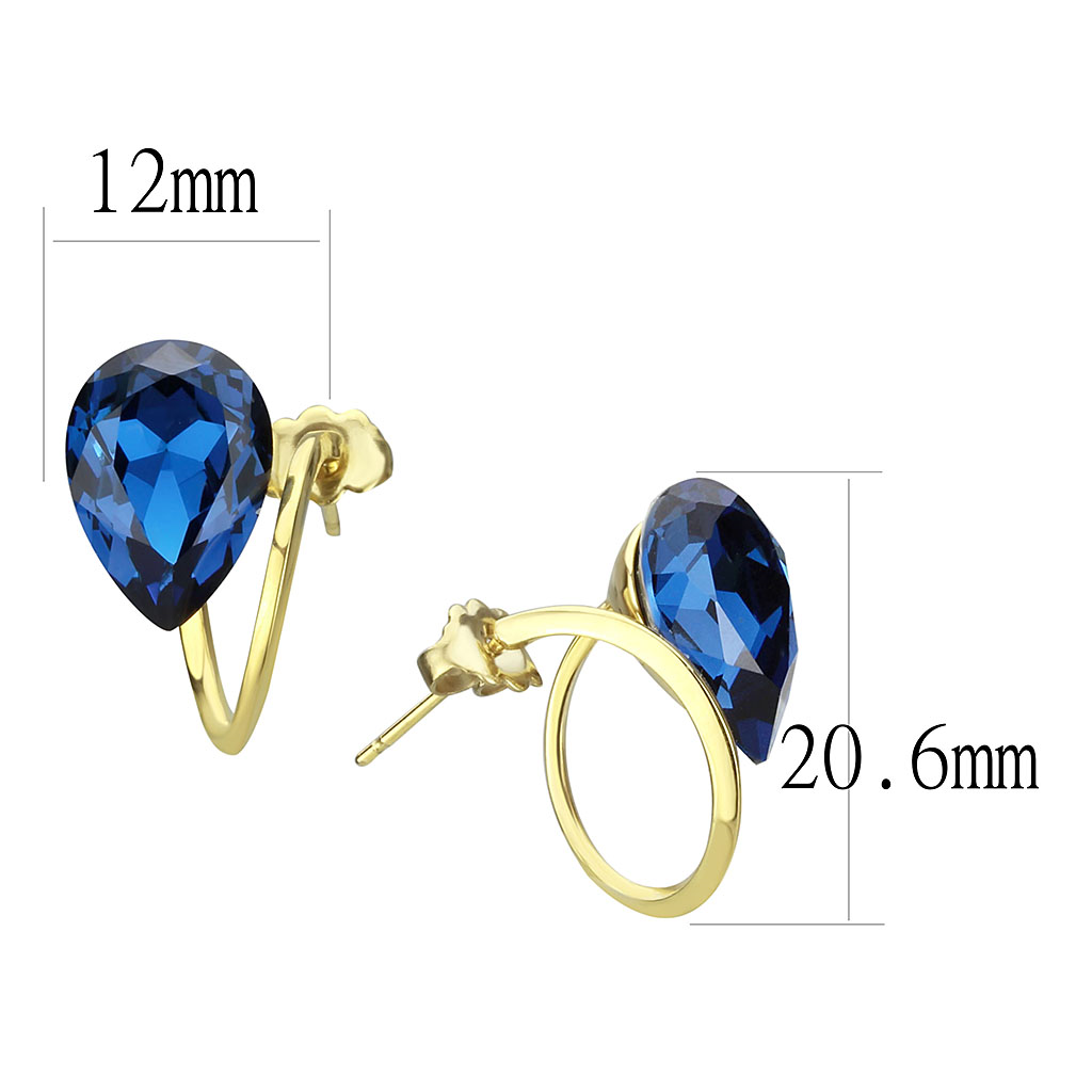 TK3648 - Stainless Steel Earrings IP Gold(Ion Plating) Women Top Grade Crystal Montana