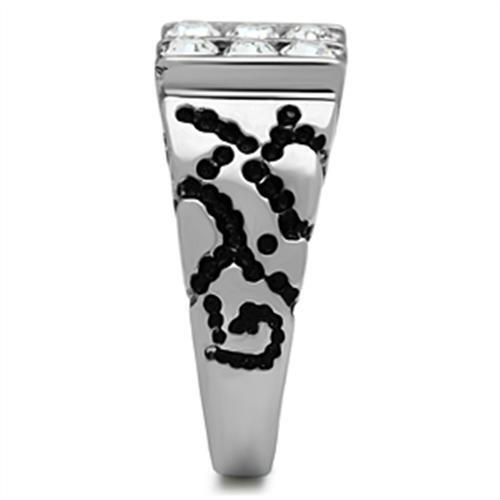 TK365 - Stainless Steel Ring High polished (no plating) Men Top Grade Crystal Clear