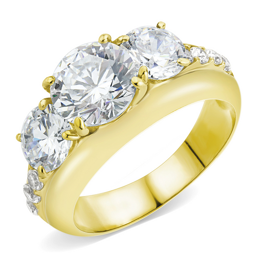 TK3669 - Stainless Steel Ring IP Gold(Ion Plating) Women AAA Grade CZ Clear