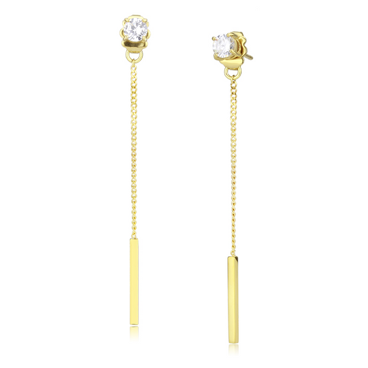 TK3681 - Stainless Steel Earrings IP Gold(Ion Plating) Women AAA Grade CZ Clear