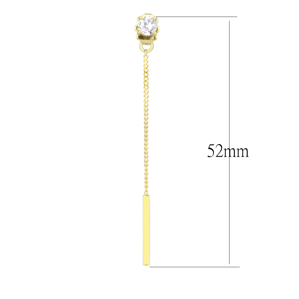 TK3681 - Stainless Steel Earrings IP Gold(Ion Plating) Women AAA Grade CZ Clear