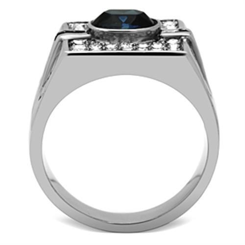 TK369 - Stainless Steel Ring High polished (no plating) Men Top Grade Crystal Montana