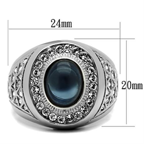 TK371 - Stainless Steel Ring High polished (no plating) Men Synthetic Montana