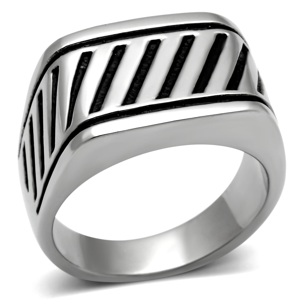 TK380 - Stainless Steel Ring High polished (no plating) Men No Stone No Stone