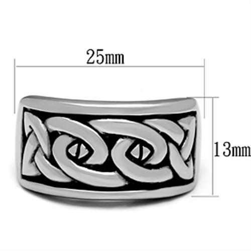 TK381 - Stainless Steel Ring High polished (no plating) Men No Stone No Stone