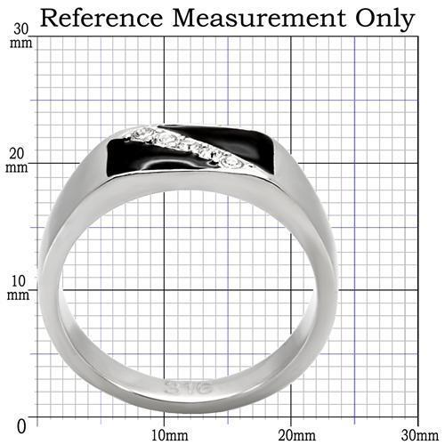 TK414701 - Stainless Steel Ring High polished (no plating) Men Top Grade Crystal Clear