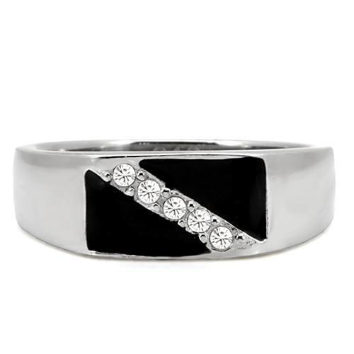 TK414701 - Stainless Steel Ring High polished (no plating) Men Top Grade Crystal Clear