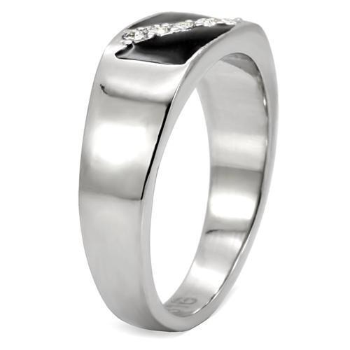 TK414701 - Stainless Steel Ring High polished (no plating) Men Top Grade Crystal Clear