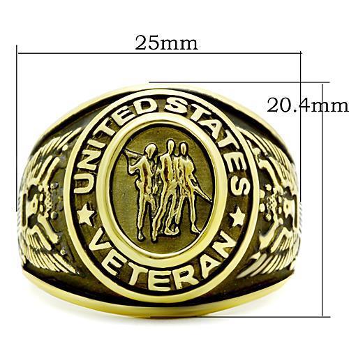 TK414704G - Stainless Steel Ring IP Gold(Ion Plating) Men Epoxy Jet