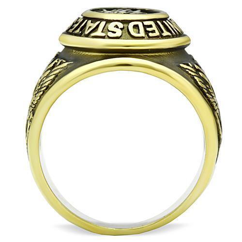 TK414704G - Stainless Steel Ring IP Gold(Ion Plating) Men Epoxy Jet