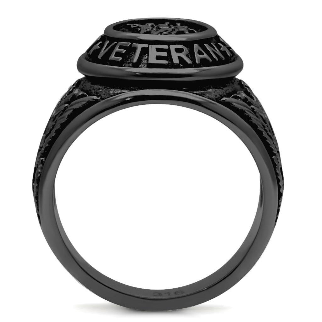 TK414704J - Stainless Steel Ring IP Black(Ion Plating) Men Epoxy Jet