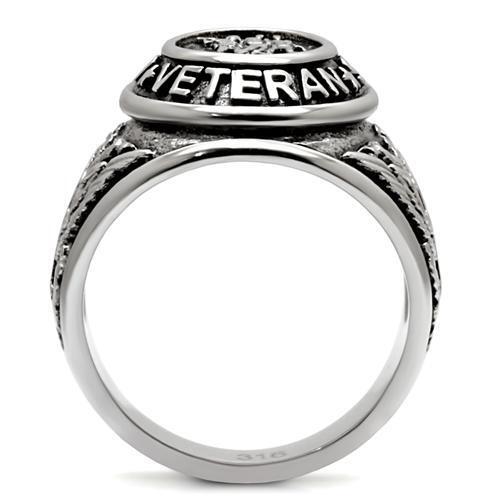 TK414704 - Stainless Steel Ring High polished (no plating) Men Epoxy Jet