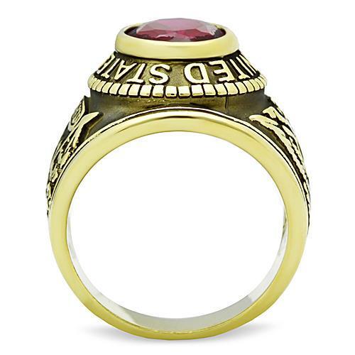 TK414706G - Stainless Steel Ring IP Gold(Ion Plating) Men Synthetic Siam