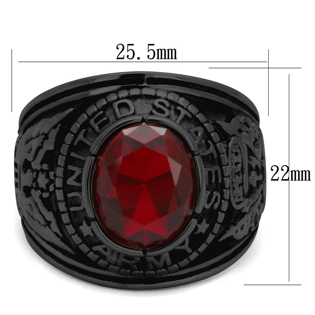 TK414706J - Stainless Steel Ring IP Black(Ion Plating) Men Synthetic Siam