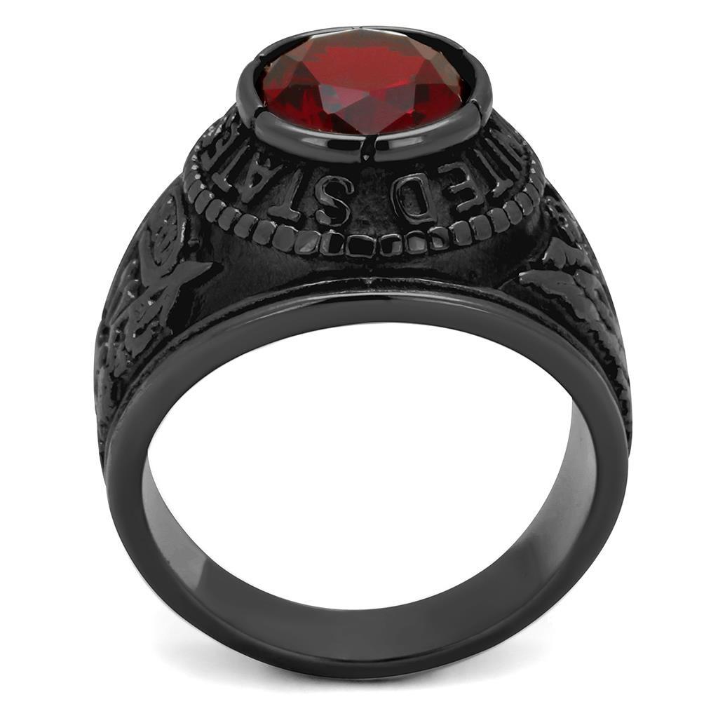 TK414706J - Stainless Steel Ring IP Black(Ion Plating) Men Synthetic Siam