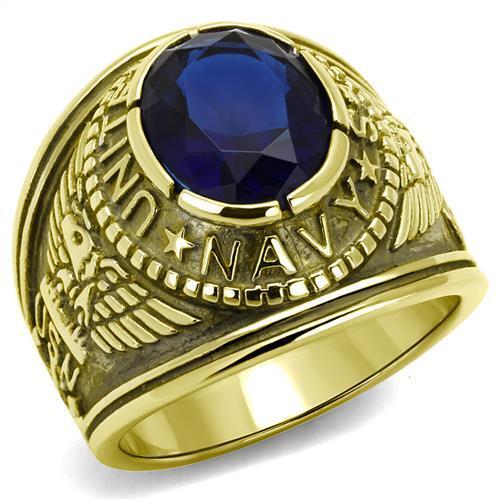 TK414707G - Stainless Steel Ring IP Gold(Ion Plating) Men Synthetic Montana