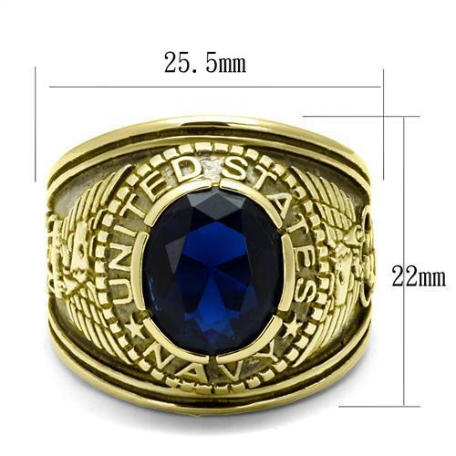 TK414707G - Stainless Steel Ring IP Gold(Ion Plating) Men Synthetic Montana