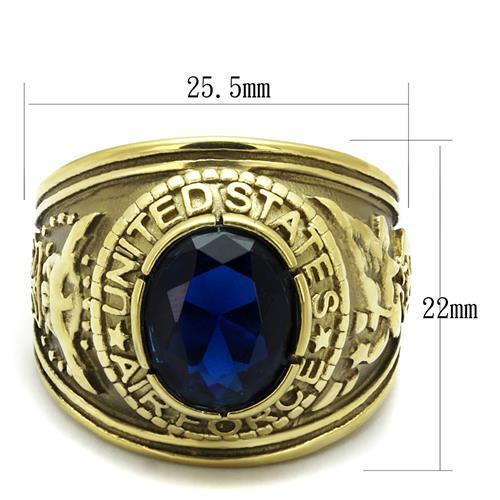 TK414708G - Stainless Steel Ring IP Gold(Ion Plating) Men Synthetic Montana